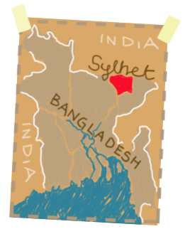 Map of Sylhet in India Map of Sylhet in India